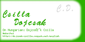 csilla dojcsak business card